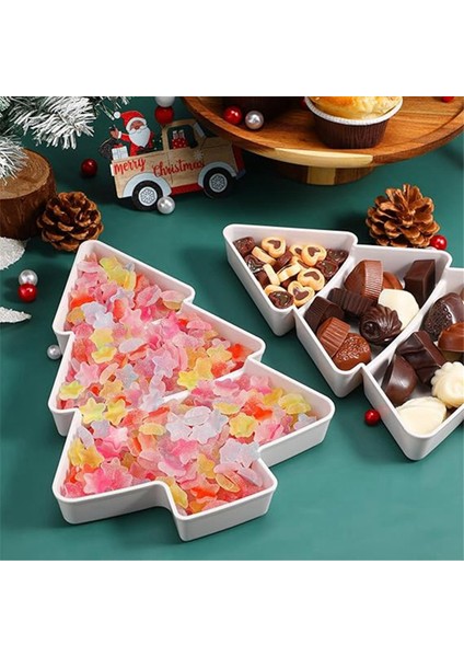 Plastik Noel Ağacı Aperatif Tepsileri, Meze Tatlı Meyve Salatası Tabakları Kase Noel Partisi Malzemeleri Için Dekor Tabağı (Yurt Dışından)