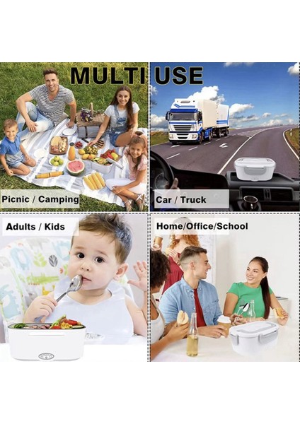Elektrikli Öğle Yemeği Kutusu Gıda Isıtıcı, Isıtılabilir Öğle Yemeği Kutusu-Sızdırmaz, Ev ve Araba Için Taşınabilir Gıda Isıtıcı 220V/12V Ab Tak (Yurt Dışından) fiyatları