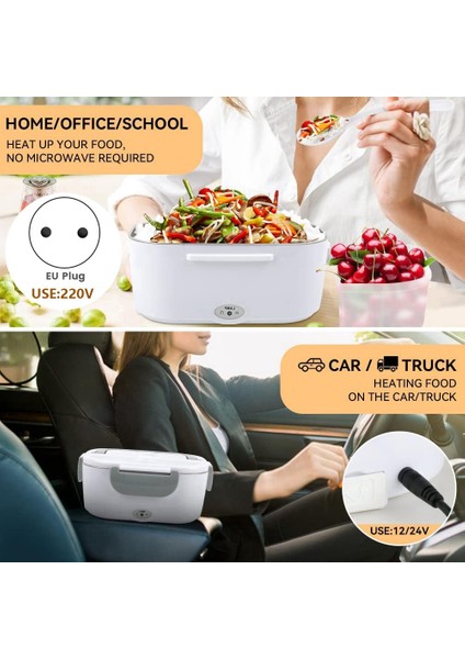 Elektrikli Öğle Yemeği Kutusu Gıda Isıtıcı, Isıtılabilir Öğle Yemeği Kutusu-Sızdırmaz, Ev ve Araba Için Taşınabilir Gıda Isıtıcı 220V/12V Ab Tak (Yurt Dışından) fırsatları