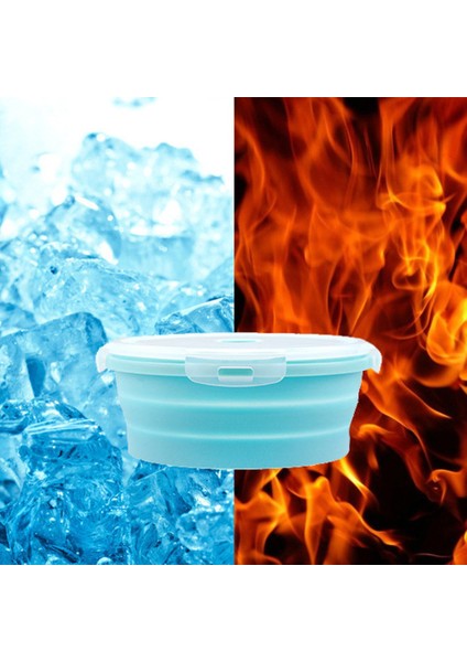 4 Adet Yuvarlak Silikon Katlanabilir Öğle Yemeği Kutusu Gıda Saklama Kabı Mikrodalgada Taşınabilir Fırın Kase Piknik Kamp Kutusu (Yurt Dışından) modelleri