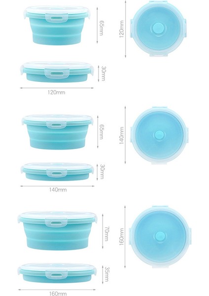 4 Adet Yuvarlak Silikon Katlanabilir Öğle Yemeği Kutusu Gıda Saklama Kabı Mikrodalgada Taşınabilir Fırın Kase Piknik Kamp Kutusu (Yurt Dışından) indirimleri