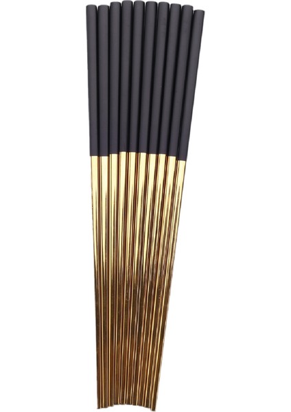 Çift Çubuklarını Paslanmaz Çelik Çin Altın Seti Siyah Metal Çubuklarını Suşi Yemek Takımı Için Kullanılan Set (Yurt Dışından) fiyatları