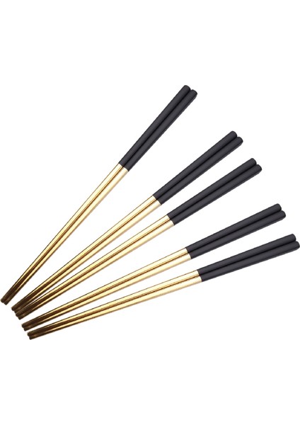 Çift Çubuklarını Paslanmaz Çelik Çin Altın Seti Siyah Metal Çubuklarını Suşi Yemek Takımı Için Kullanılan Set (Yurt Dışından) indirimleri