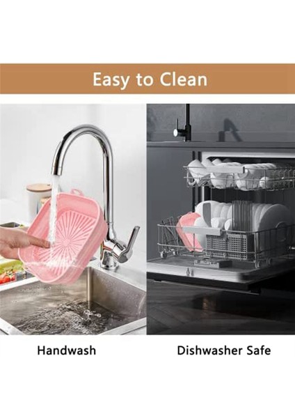 Air Fryer Silikon Kaplamalar, Kare Tekrar Kullanılabilir Air Fryer Kaplamaları Katlanabilir, Air Fryer Aksesuarları, 2 Paket Pembe ve Gri (Yurt Dışından) indirimleri