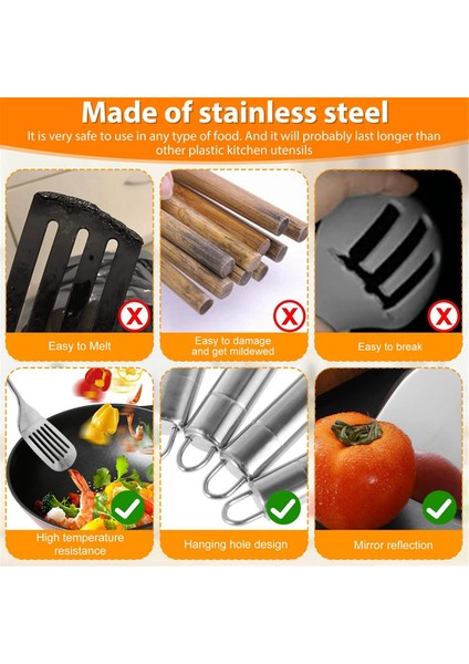 5 Adet Mutfak Pişirme Gereçleri Seti Paslanmaz Çelik Kürek Çorba Kaşığı Spatula Gereçleri Yemek Takımı Pişirme Araçları (Yurt Dışından) indirimleri