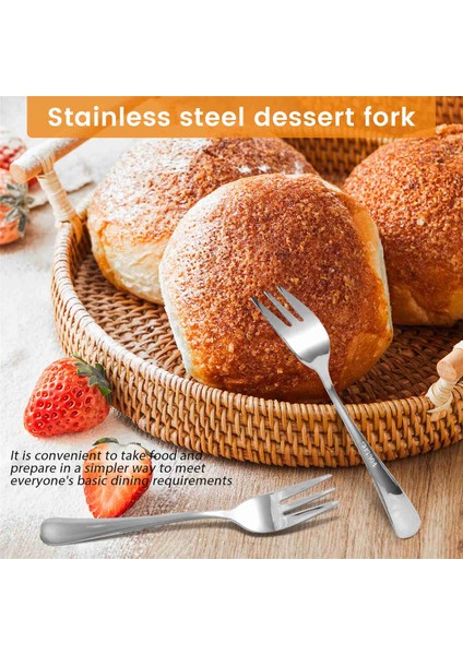 12'li Tatlı Çatal Seti, 5,5 Inç, Paslanmaz Çelik Kokteyl Çatalları, Meze Küçük Çatalları, Parti Için Meyve Salatası Çatalları (Yurt Dışından) indirimleri