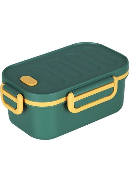 Çift Katmanlı Öğle Yemeği Kutusu Pp Plastik Tokalı Sebzelik Öğrenci Öğle Yemeği Kutusu Mikrodalga Saklama Kabı (Yeşil) (Yurt Dışından)