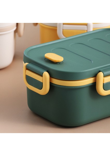 Çift Katmanlı Öğle Yemeği Kutusu Pp Plastik Tokalı Sebzelik Öğrenci Öğle Yemeği Kutusu Mikrodalga Saklama Kabı (Yeşil) (Yurt Dışından) indirimleri