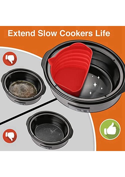 Silikon Yavaş Pişirici Gömlekleri Yavaş Pişirici Bölücü Astar Güveç Tencere Için Silikon Ekleme Yeniden Kullanılabilir ve Sızdırmaz Pişirme Astarı (Yurt Dışından) modelleri