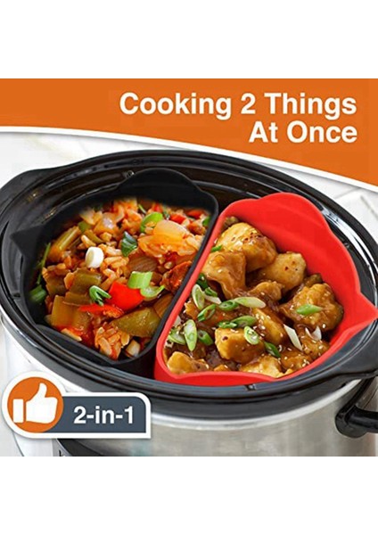 Silikon Yavaş Pişirici Gömlekleri Yavaş Pişirici Bölücü Astar Güveç Tencere Için Silikon Ekleme Yeniden Kullanılabilir ve Sızdırmaz Pişirme Astarı (Yurt Dışından) fırsatları