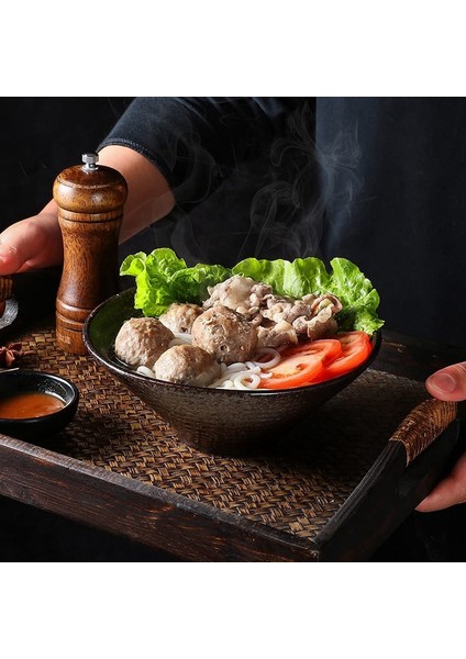 Seramik Japon Ramen Çorba Kasesi, Eşleşen Kaşık ve Çubuklarla, Udon, Soba'ya Uygun, Büyük Boy (Yurt Dışından) modelleri