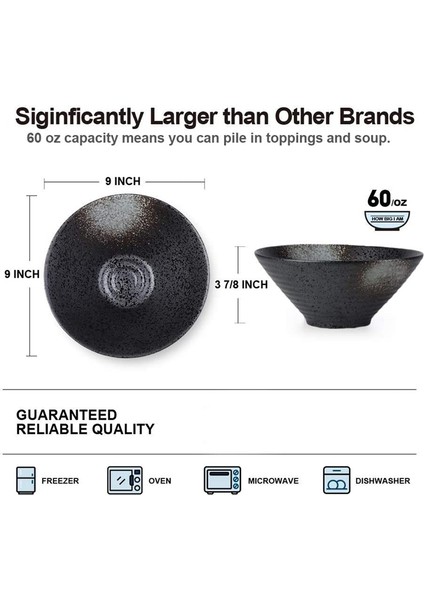 Seramik Japon Ramen Çorba Kasesi, Eşleşen Kaşık ve Çubuklarla, Udon, Soba'ya Uygun, Büyük Boy (Yurt Dışından) indirimleri