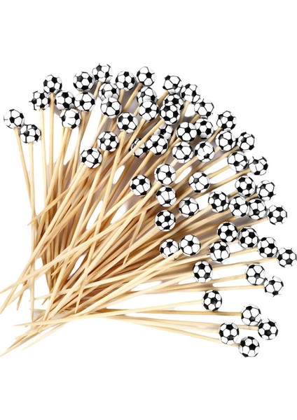 100 Adet Beyzbol Dekoratif Bambu Kokteyl Seçimleri Mezeler Içecekler Meyve Futbol Için Dekoratif Meyve Kürdanları (Yurt Dışından)