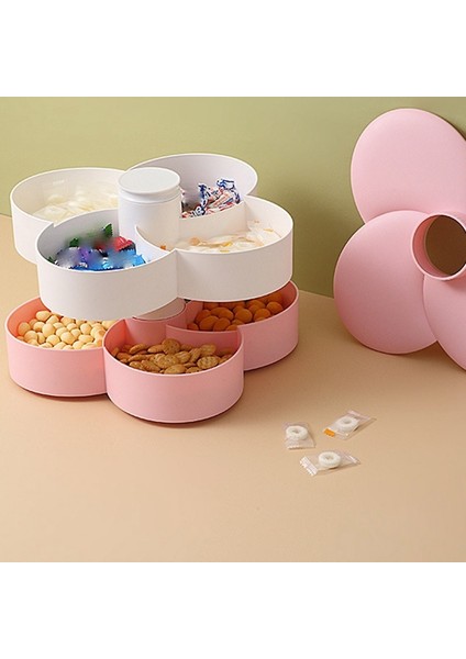 Şeker ve Fındık Kabı, 6 Bölmeli Yaprak Şeklinde Plastik Gıda Saklama Öğle Yemeği Çift Katlı Kapaklı Saklama Kutusu (Yurt Dışından) modelleri