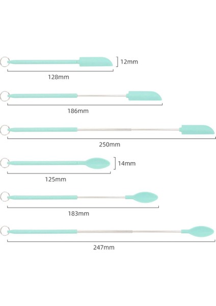 12 Adet Mini Silikon Teleskopik Spatula Fırçası ve Kaşık, Yükseltme Mini Silikon Teleskopik Spatula (Yurt Dışından) fiyatları