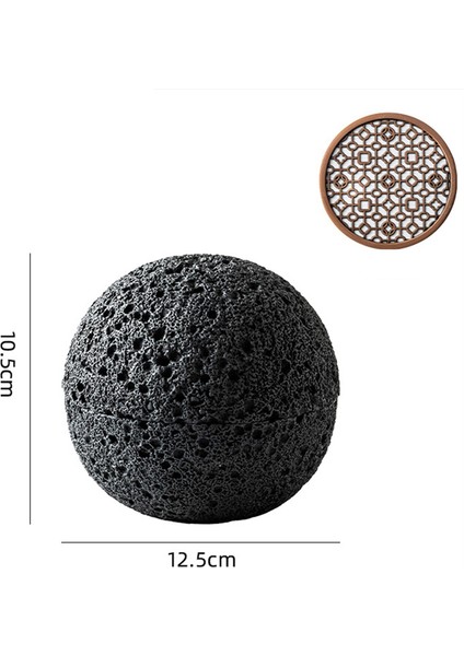 Kase, Moleküler Mutfak Yaratıcılığı Yuvarlak Duman Kupasını Taklit Et Siyah Sofra Takımı Ateş Taşı Top Tabak (Yurt Dışından)