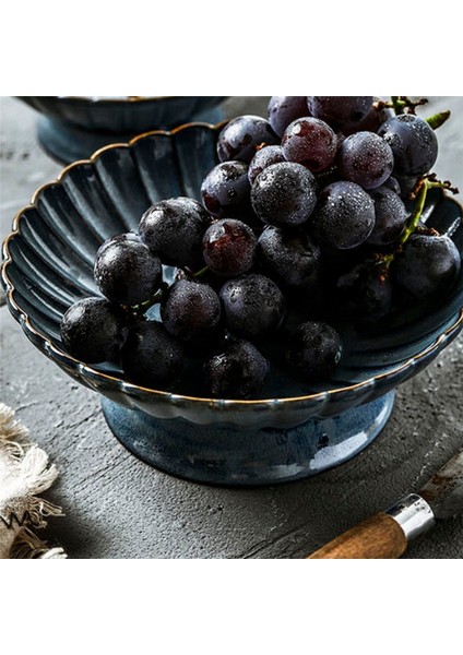 Seramik Ev Meyve Tabağı Meyve Tabağı Oturma Odası Mutfak Drenaj Sepeti Aperatif Hamur Tabağı Drenaj Mavi (Yurt Dışından) indirimleri