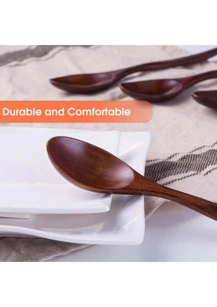 Tahta Kaşıklar, 10 Pcs Tahta Çorba Kaşık Seti, Uzun Saplı Doğal Ahşap Masa Kaşıkları Yemek Karıştırma Karıştırma Pişirme - 7,3 Inç (Yurt Dışından) modelleri