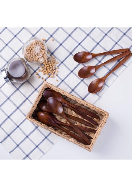 Tahta Kaşıklar, 10 Pcs Tahta Çorba Kaşık Seti, Uzun Saplı Doğal Ahşap Masa Kaşıkları Yemek Karıştırma Karıştırma Pişirme - 7,3 Inç (Yurt Dışından) indirimleri