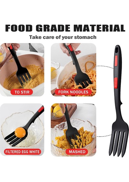 Silikon Esnek Çatal, Isıya Dayanıklı Pişirme Çatal Araçları Bulaşık Makinesinde Yıkanabilir Mutfak Çatal Mutfak Yapışmaz Çatal Mix Için (Yurt Dışından) modelleri