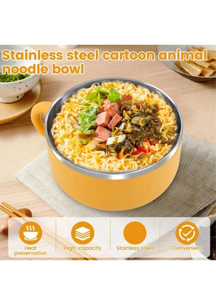 Ramen Kase Paslanmaz Çelik Erişte Kase Ramen Erişte Kase Taşınabilir Erişte Meyve Salatası Kase Pişirici Mutfak Sofra Takımı (Yurt Dışından) fırsatları