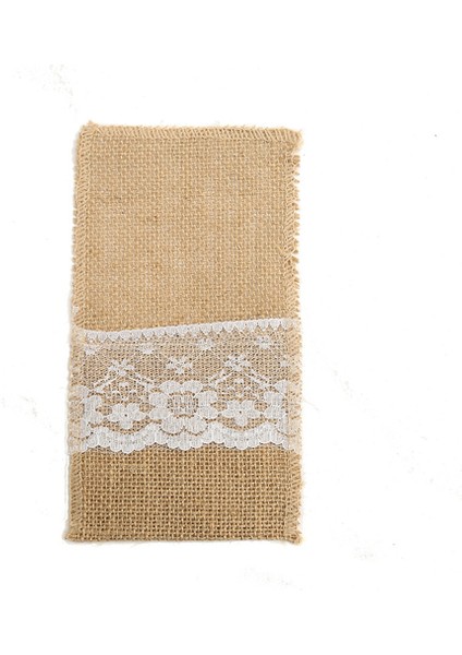 50 Adet Çuval Bezi Dantel Çatal Kese Hessian Rustik Noel Dekor Düğün Masa Dekorasyon Düğün Parti (Yurt Dışından) fiyatları