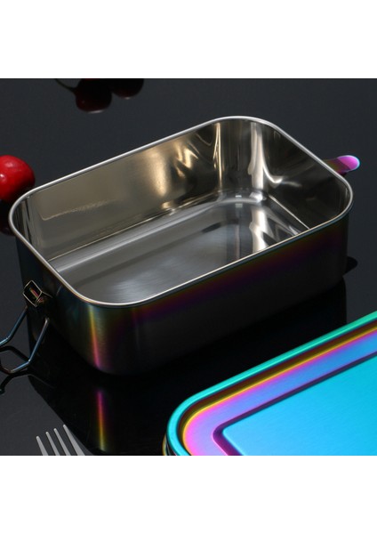 Paslanmaz Çelik Bento Kutusu Sızdırmaz Metal Öğle Yemeği Kutusu, Çıkarılabilir Bölücü ile Çocuklar ve Yetişkinler Için Öğle Yemeği Kutusu (Gökkuşağı) (Yurt Dışından) modelleri