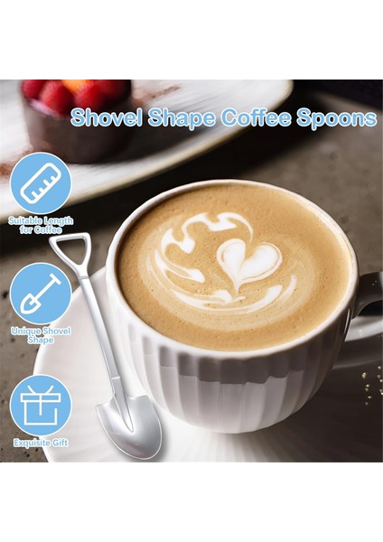 12 Adet Tatlı Kaşık ve Çatal Seti, Kürek Şeklinde Dondurma Kaşıkları, Kahve Yoğurt Kek Meyve Için Mini Kürek Kaşıkları (Yurt Dışından) modelleri