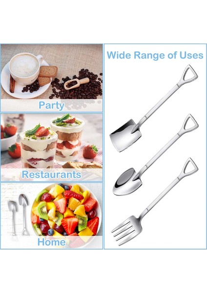 12 Adet Tatlı Kaşık ve Çatal Seti, Kürek Şeklinde Dondurma Kaşıkları, Kahve Yoğurt Kek Meyve Için Mini Kürek Kaşıkları (Yurt Dışından) fırsatları