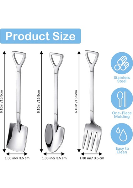 12 Adet Tatlı Kaşık ve Çatal Seti, Kürek Şeklinde Dondurma Kaşıkları, Kahve Yoğurt Kek Meyve Için Mini Kürek Kaşıkları (Yurt Dışından) indirimleri