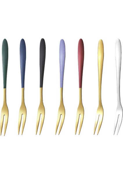 Meyve Çatalı Lüks Paslanmaz Çelik Altın Pasta Tatlı Çatalı Partide Pasta Için Kullanılan Sevimli Mini Çatal Salyangoz Çatalı Restoran (Yurt Dışından)