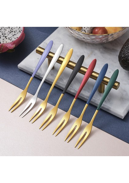 Meyve Çatalı Lüks Paslanmaz Çelik Altın Pasta Tatlı Çatalı Partide Pasta Için Kullanılan Sevimli Mini Çatal Salyangoz Çatalı Restoran (Yurt Dışından) modelleri