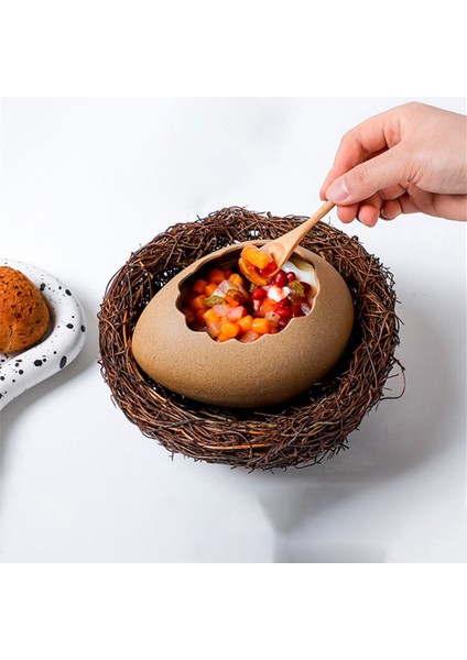 Modern Basit Seramik El Sanatları Kişilik Tatlı Kase Yumurta Kabuğu Devekuşu Yumurtası Vazo Ev Dekorasyonu (Yurt Dışından) fırsatları