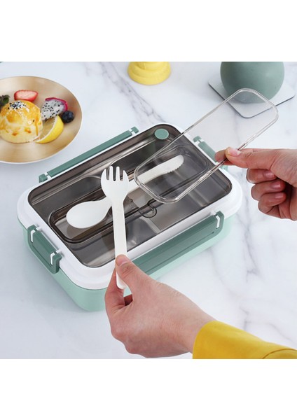 304 Paslanmaz Çelik Yalıtımlı Öğle Yemeği Kutusu Öğrenci Yetişkin Öğle Yemeği Kutusu Kahvaltı Kutusu Gıda Kabı (Yeşil) (Yurt Dışından) fırsatları