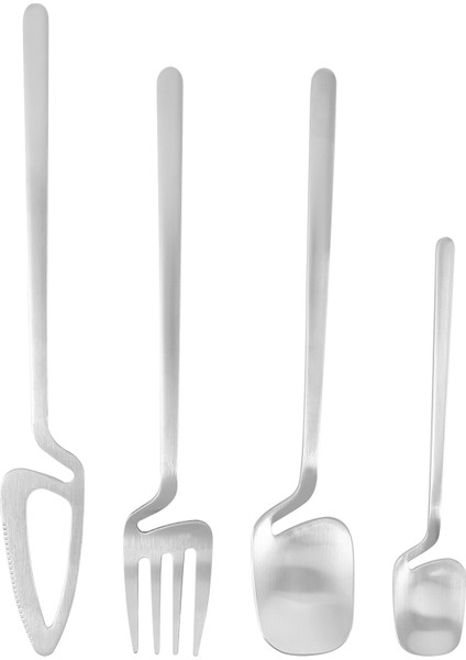 Mat Çatal Bıçak Takımı, Paslanmaz Çelik Yemek Sofra Takımı, Sofra Takımı Seti, Bıçak Çatal Kaşık Yemek Takımı Seti Parti Seti (Gümüş, 4 Parça) (Yurt Dışından)