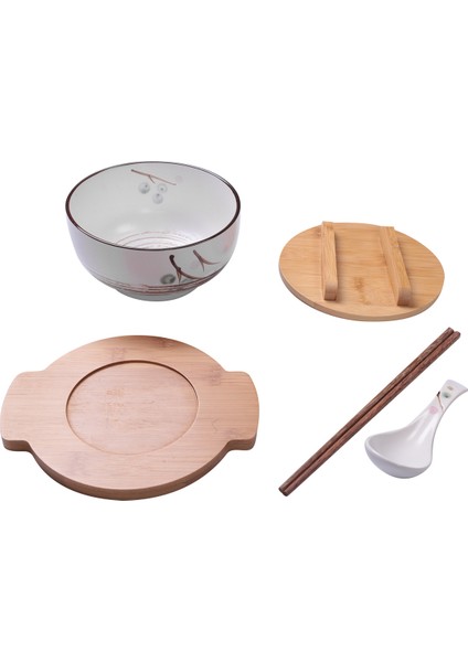 1000ML Seramik Erişte Kasesi Kaşık Kase Mat Kapaklı Anında Erişte Kasesi Kore Çorba Kasesi Pirinç Kasesi Çatal Bıçak Kaşık Seti Beyaz (Yurt Dışından) fırsatları