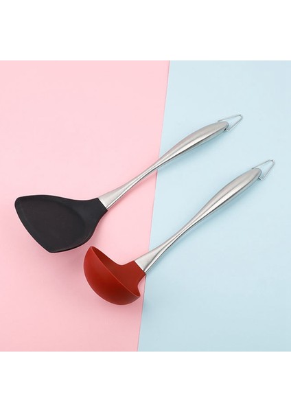 Paslanmaz Çelik Silikon Mutfak Gereçleri 2 Takım, Iyi Sıcaklık Dayanımı, Spatula, Yapışmaz Silikon Kaşık (Yurt Dışından) fiyatları