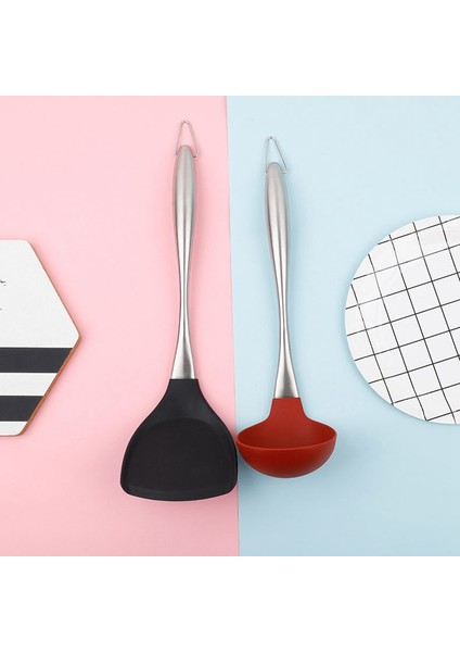 Paslanmaz Çelik Silikon Mutfak Gereçleri 2 Takım, Iyi Sıcaklık Dayanımı, Spatula, Yapışmaz Silikon Kaşık (Yurt Dışından) fırsatları