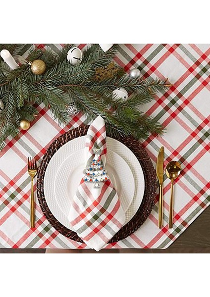 Noel Ağacı Peçete Halkaları 8'li Set, Düğün, Şükran Günü, Aile Toplantıları, Doğum Günü Partisi (Gümüş) (Yurt Dışından)