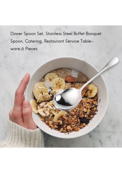 Akşam Yemeği Kaşık Seti, Paslanmaz Çelik Büfe Ziyafet Kaşığı, Catering, Restoran Servis Sofra Takımı, 6 Parça (Yurt Dışından) fiyatları