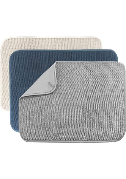 3 Paket Bulaşık Kurutma Mat, Emici Mikrofiber Bulaşıklar Damlalıklı Paspaslar Mutfak Tezgahı Boyutu 20X15 Inç, Bulaşık Kurutma Pedi (Yurt Dışından)