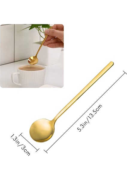 Paslanmaz Çelik 10 Adet Espresso Kaşığı Çay Kaşığı Kahve Şeker Tatlı Kek Dondurma Çorbası Meze (Altın) (Yurt Dışından) fiyatları