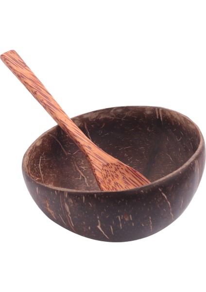 Hindistan Cevizi Kaseleri ve Kaşık Seti, Salata Smoothie Karıştırma Tatlı Meyve Dondurma Aperatif Kasesi Mutfak Için, Yemek 4 Set (Yurt Dışından)