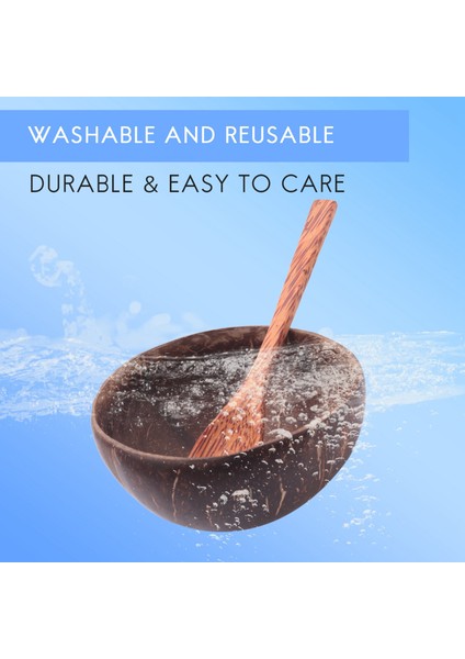 Hindistan Cevizi Kaseleri ve Kaşık Seti, Salata Smoothie Karıştırma Tatlı Meyve Dondurma Aperatif Kasesi Mutfak Için, Yemek 4 Set (Yurt Dışından) fırsatları