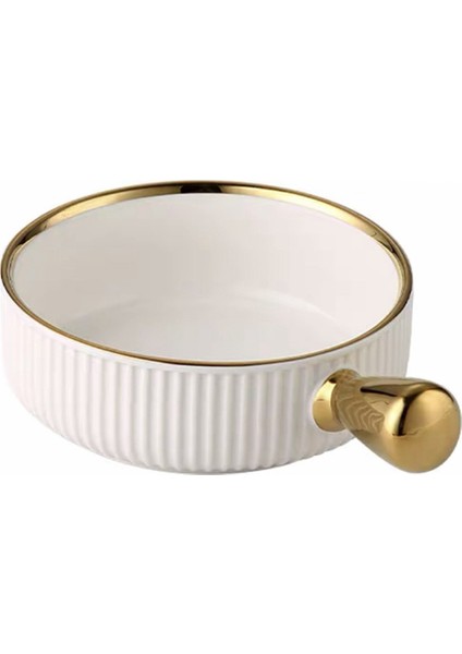 Saplı Seramik Pişirme Kabı Nordic Phnom Penh Meyve Kabı Salata Kabı Ev Yemek Masası Beyaz (Yurt Dışından)