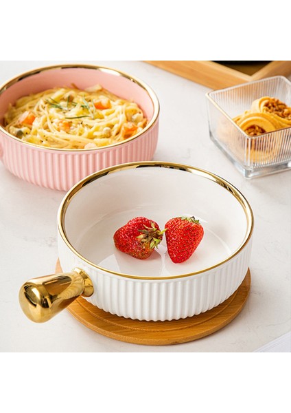 Saplı Seramik Pişirme Kabı Nordic Phnom Penh Meyve Kabı Salata Kabı Ev Yemek Masası Beyaz (Yurt Dışından) modelleri