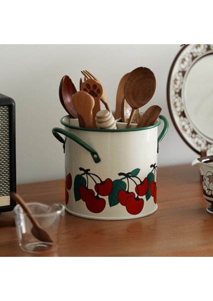 Vintage Kaşık Destekleri ve Tencere Klipsleri Mutfak Eşyaları Saklama Kutusu Tencere Çubuk Tutucu Sofra Takımı Kova Metal Kutular B (Yurt Dışından) indirimleri