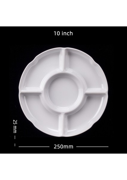 5 Kombine Yuvarlak Plastik Tepsi, Boyut: 13 Inç, Beyaz Plastik Bölme (Yurt Dışından) fiyatları