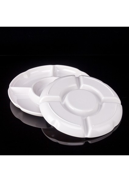 5 Kombine Yuvarlak Plastik Tepsi, Boyut: 13 Inç, Beyaz Plastik Bölme (Yurt Dışından) modelleri