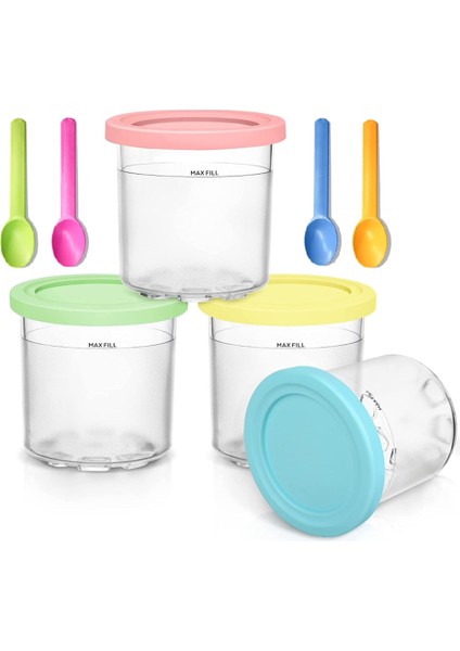 Dondurma Pint Fincan Ninja NC299AM C300S NC301 Serisi Dondurma Makineleri Şerbet Gelato Konteyner Depolama Gıda Dondurucu (Yurt Dışından)